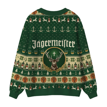 Uglysweatershops Green Beer Ugly Cardigan Sweater