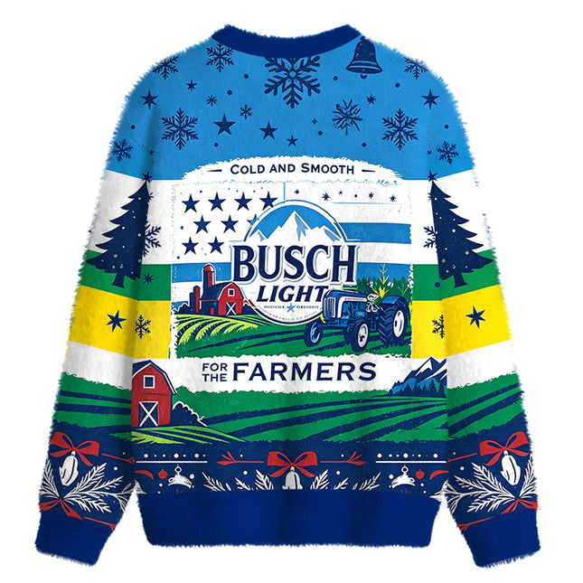 Uglysweatershops For the Farmers Fuzzy Christmas Ugly Sweatshirt
