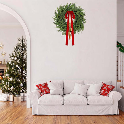 Uglysweatershops Christmas Long Bow Bell Charm Wreath