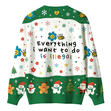 Uglysweatershops Everything is illegal Christmas Ugly Sweater