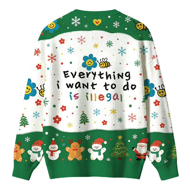 Uglysweatershops Everything is illegal Christmas Ugly Sweater