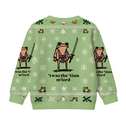 Uglysweatershops Focused Samurai Frog Kids Ugly Sweater