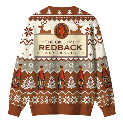 Uglysweatershops Brown Wine Christmas Ugly Sweater