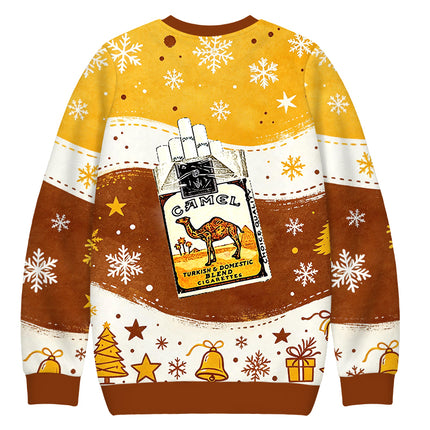 Uglysweatershops Brand Cigarettes Christmas Ugly Sweatshirt