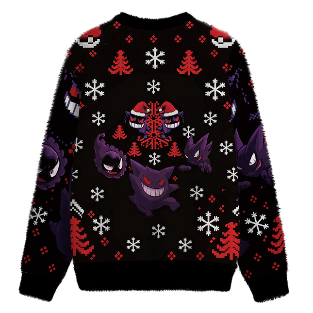 Uglysweatershops Ghost Funny Fuzzy Christmas Ugly Sweatshirt