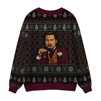 Uglysweatershops Laughing Man Ugly Cardigan Sweater