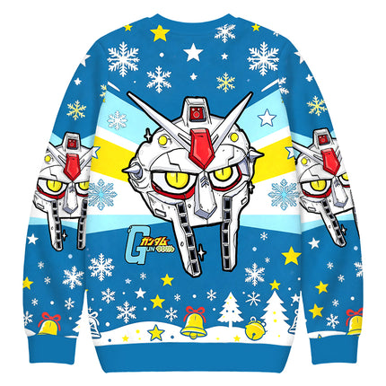 Uglysweatershops Retro Mecha Robot Head Christmas Ugly Sweatshirt