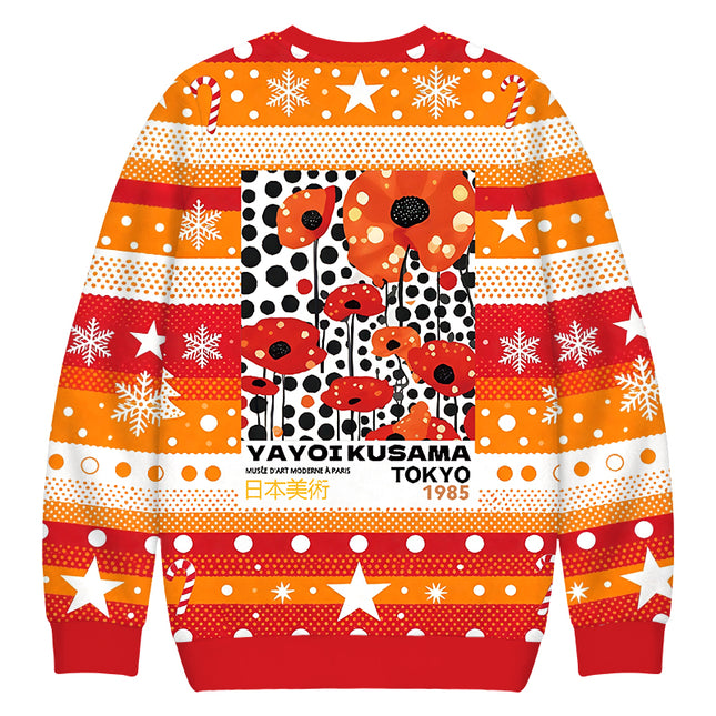 Uglysweatershops Art Flower Vintage Christmas Ugly Sweatshirt