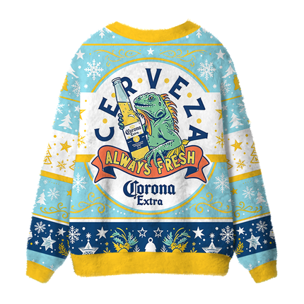 Uglysweatershops Always Fresh Fuzzy Ugly Cardigan Sweatshirt