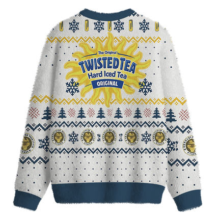 Uglysweatershops Hard Tea Fuzzy Christmas Ugly Sweatshirt