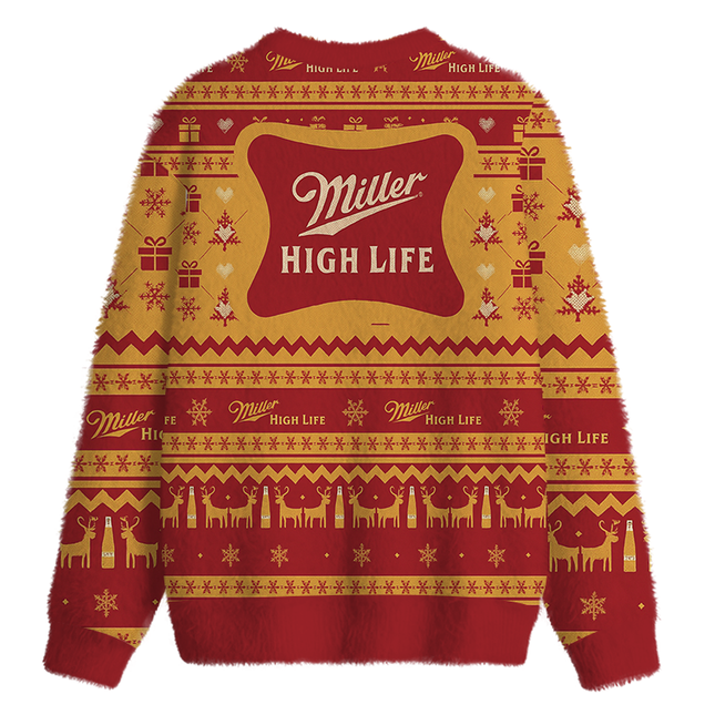 Uglysweatershops High Life Fuzzy Christmas Ugly Sweatshirt