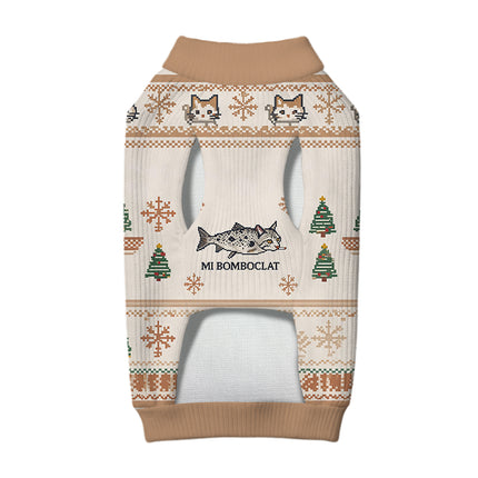 Uglysweatershops Bomboclat Fish Cat Meme Dog & Cat Pet Sweater