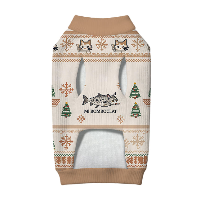 Uglysweatershops Bomboclat Fish Cat Meme Dog & Cat Pet Sweater