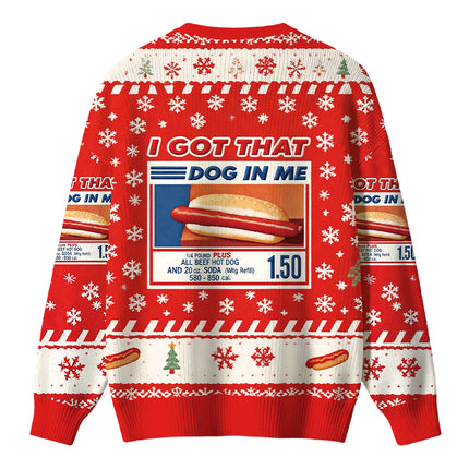 Uglysweatershops I Got That Dog In Me Red Christmas Ugly Sweater