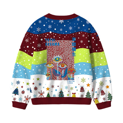 Uglysweatershops Dotted Eyes Kids Ugly Cardigan Sweater