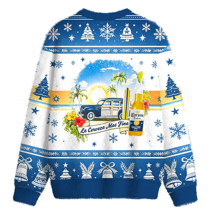 Uglysweatershops Beach Surf Fuzzy Christmas Ugly Sweatshirt