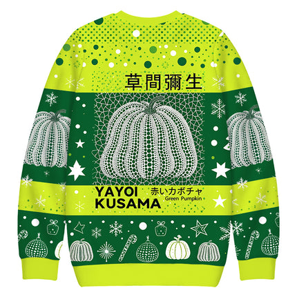 Uglysweatershops Art Green Pumpkin Vintage Christmas Ugly Sweatshirt