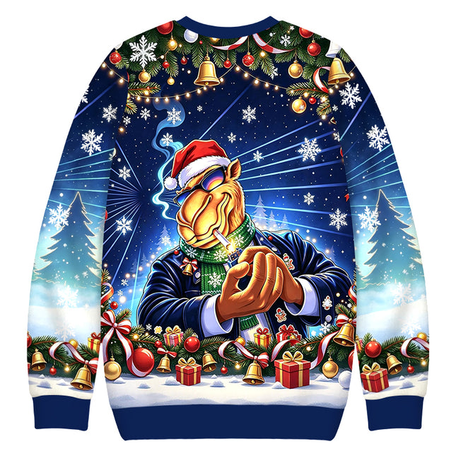 Uglysweatershops Classic Cigarettes Christmas Ugly Sweatshirt