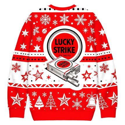 Uglysweatershops Retro Red Cigarettes Christmas Ugly Sweatshirt