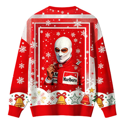 Uglysweatershops Retro Formula Racing Driver Christmas Ugly Sweater