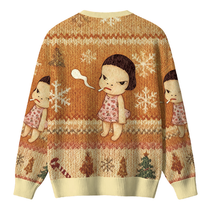 Uglysweatershops Smoking Girl Christmas Ugly Sweater