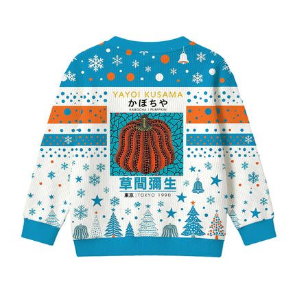 Uglysweatershops Orange Red Pumpkin Kids Ugly Sweater