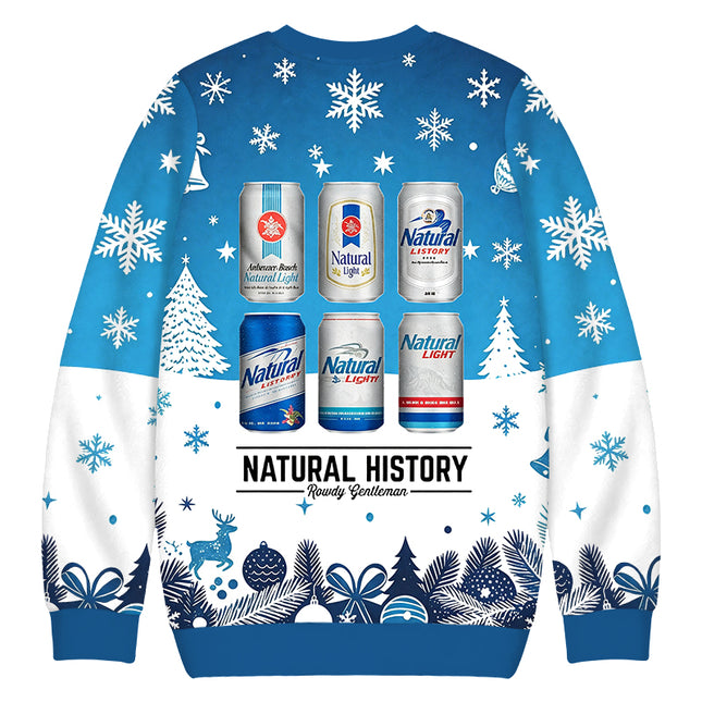 Uglysweatershops Vintage Retro Beer Can Collection Christmas Ugly Sweatshirt