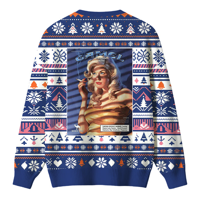 Uglysweatershops Vintage Women Smoking Christmas Ugly Sweater