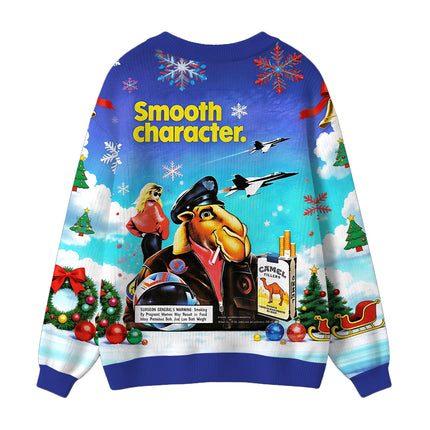 Uglysweatershops Smooth Character Ugly Cardigan Sweater