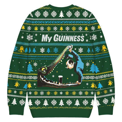 Uglysweatershops Vintage Crocodile Beer Christmas Ugly Sweatshirt