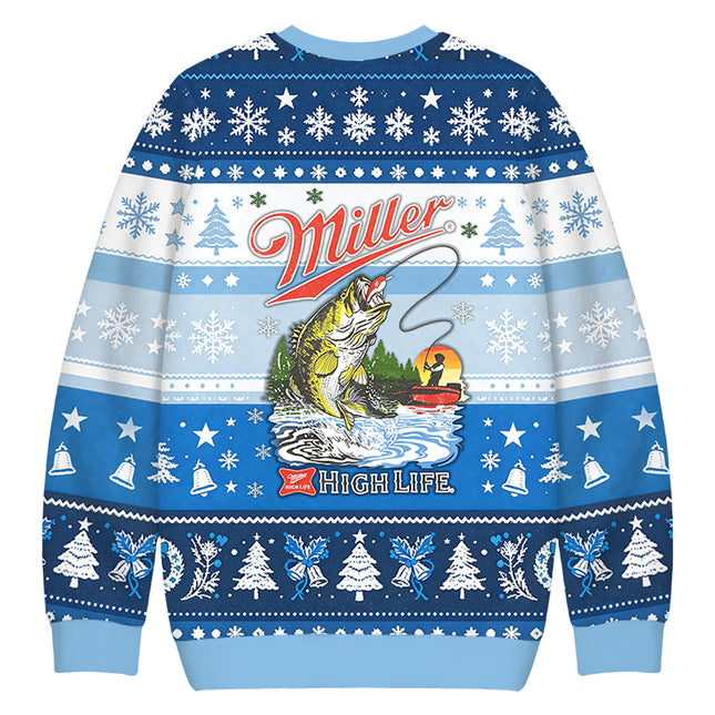 Uglysweatershops High Life Bass Fishing Christmas Ugly Sweatshirt