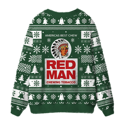 Uglysweatershops Tobacco Vintage Fuzzy Ugly Cardigan Sweatshirt