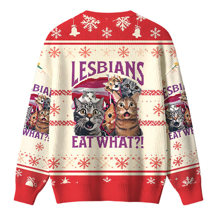 Uglysweatershops Red Lesbians Eat What Funny Christmas Ugly Sweater
