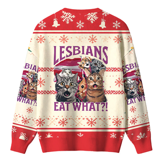Uglysweatershops Red Lesbians Eat What Funny Christmas Ugly Sweater
