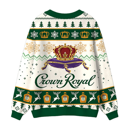 Uglysweatershops Snowflake Deer Ugly Cardigan Sweater