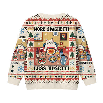 Uglysweatershops More Spaghetti Less Upsetti Kids Ugly Sweater