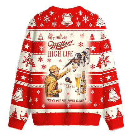 Uglysweatershops Hunting Vintag Fuzzy Christmas Ugly Sweatshirt