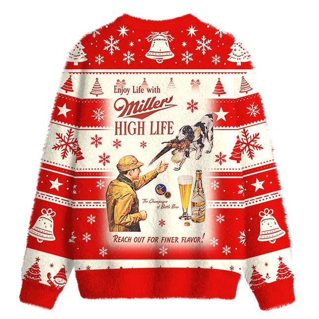 Uglysweatershops Hunting Vintag Fuzzy Christmas Ugly Sweatshirt