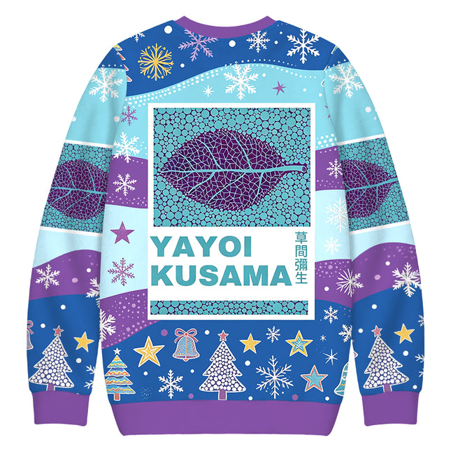Uglysweatershops Purple Leafe Christmas Ugly Sweatshirt