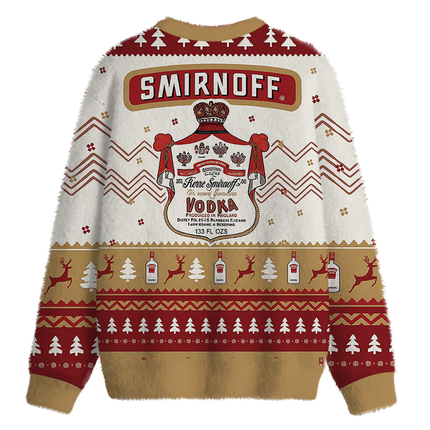 Uglysweatershops Red Wine Fuzzy Christmas Ugly Sweatshirt