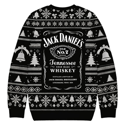 Uglysweatershops Vintage Distillery Label Aesthetic Christmas Ugly Sweatshirt