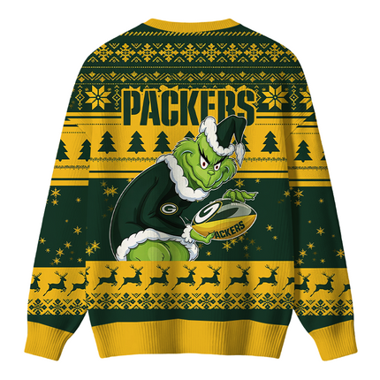 Uglysweatershops Green Bay Packers Christmas Ugly Sweater