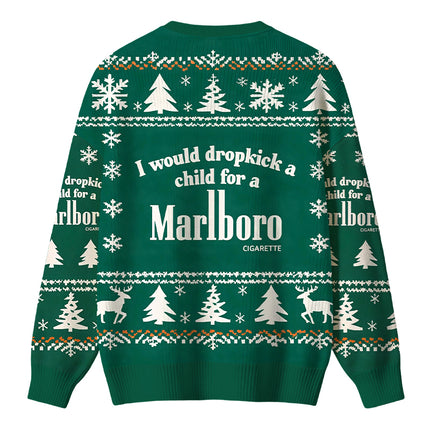 Uglysweatershops I Would Dropkick A Child Green Christmas Ugly Sweater