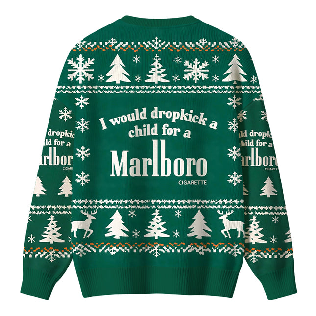 Uglysweatershops I Would Dropkick A Child Green Christmas Ugly Sweater