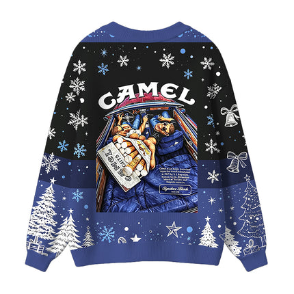 Uglysweatershops Cigarettes Blend Vintage Ugly Cardigan Sweater