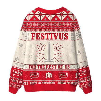 Uglysweatershops The Rest Of Us Fuzzy Ugly Cardigan Sweatshirt