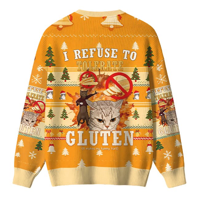 Uglysweatershops I Refuse to Tolerate Gluten Christmas Ugly Sweater