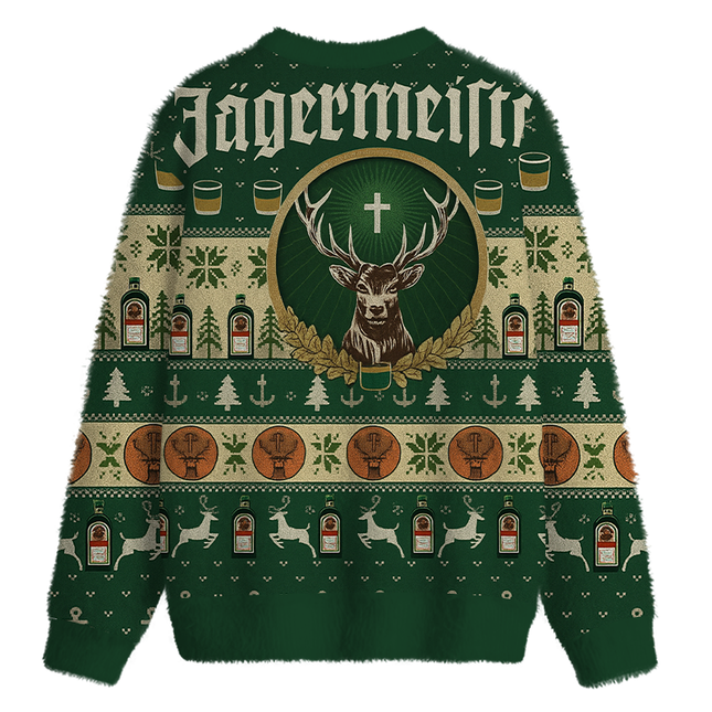 Uglysweatershops Green Beer Fuzzy Christmas Ugly Sweatshirt