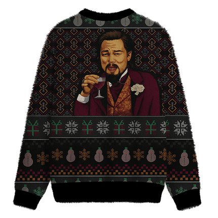 Uglysweatershops Laughing Man Fuzzy Christmas Ugly Sweatshirt