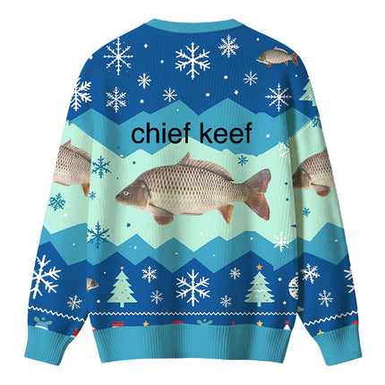 Uglysweatershops Chief Keef Fish Christmas Ugly Sweater